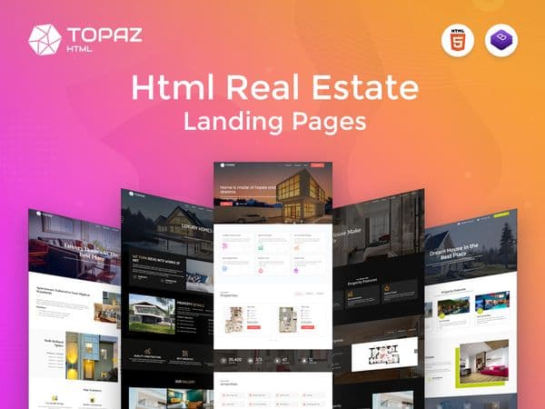 Topaz - Real Estate HTML Landing Page Templates Image 0