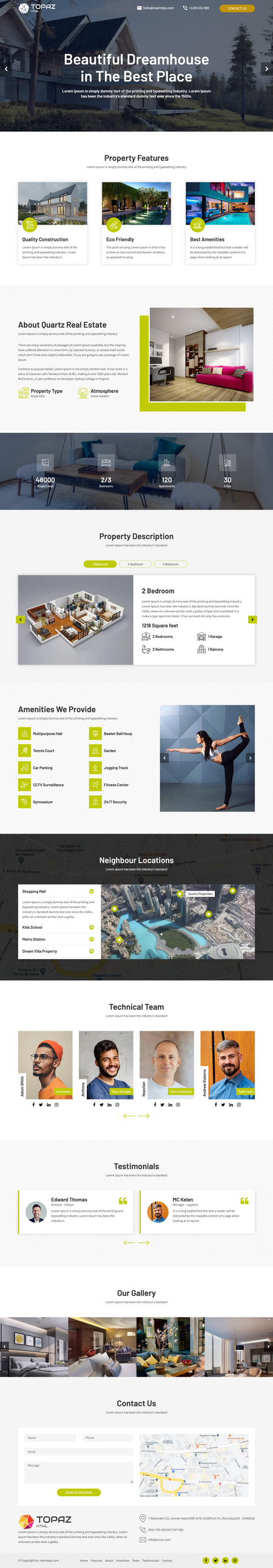 Topaz - Real Estate HTML Landing Page Templates Image 5