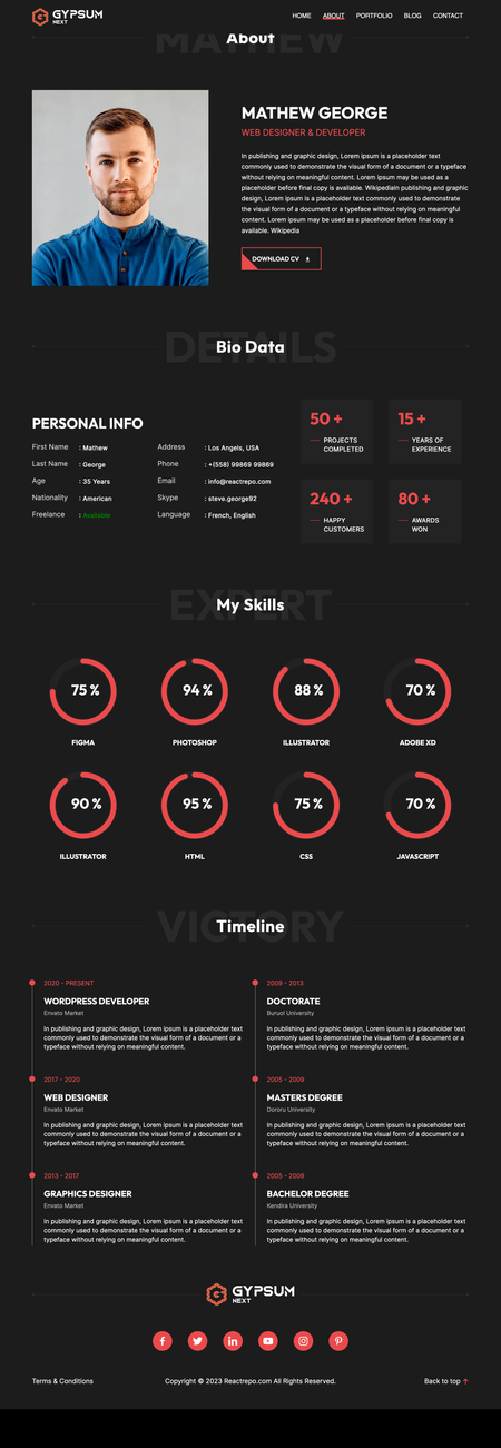 Gypsum Nextjs Personal Portfolio Template Image 3