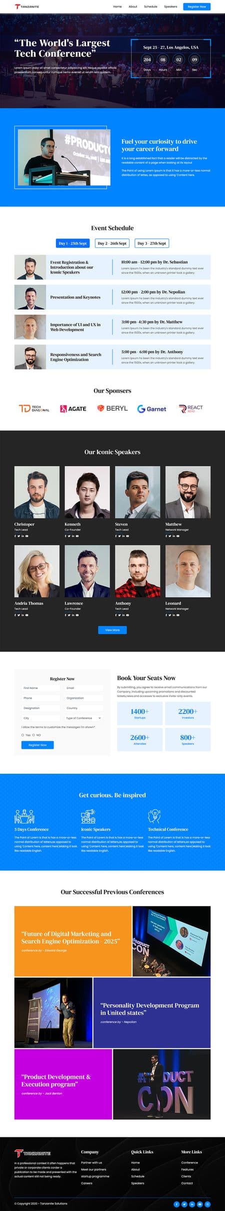 Tanzanite - Event and Conference Landing Pages Image 1