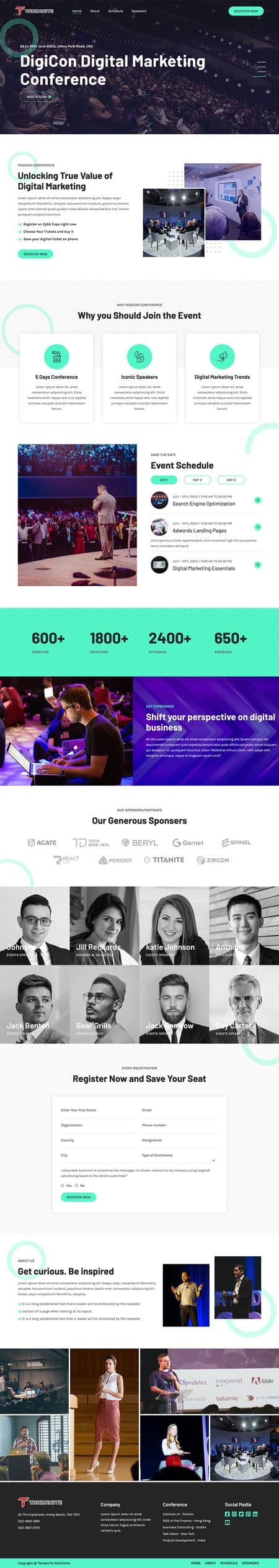 Tanzanite - Event and Conference Landing Pages Image 2
