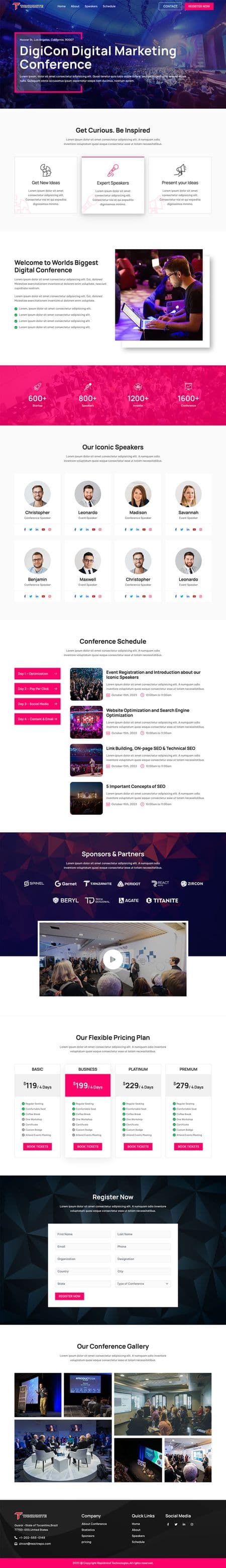 Tanzanite - Event and Conference Landing Pages Image 4