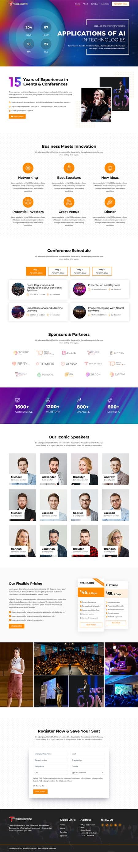 Tanzanite - Event and Conference Landing Pages Image 7