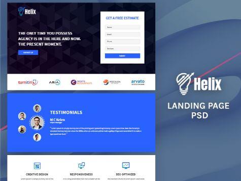 Helix - Digital Agency Landing Page PSD Image 0