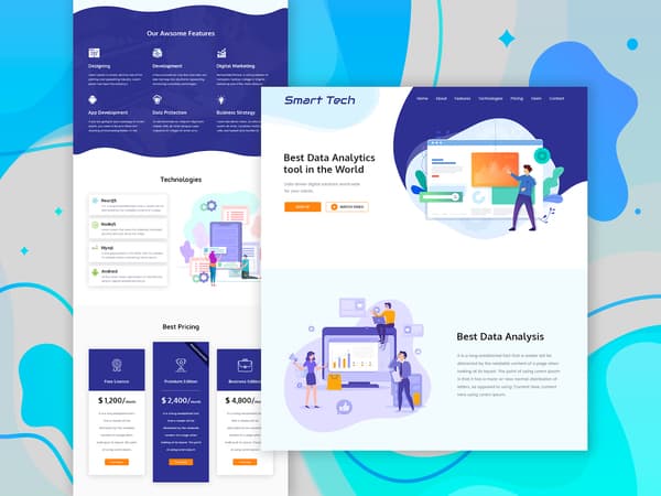 STech - SAAS Landing Page Template Image 0