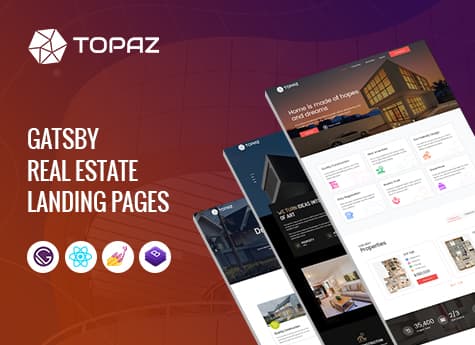 Topaz - Real Estate Gatsby Landing Page Templates Image 0
